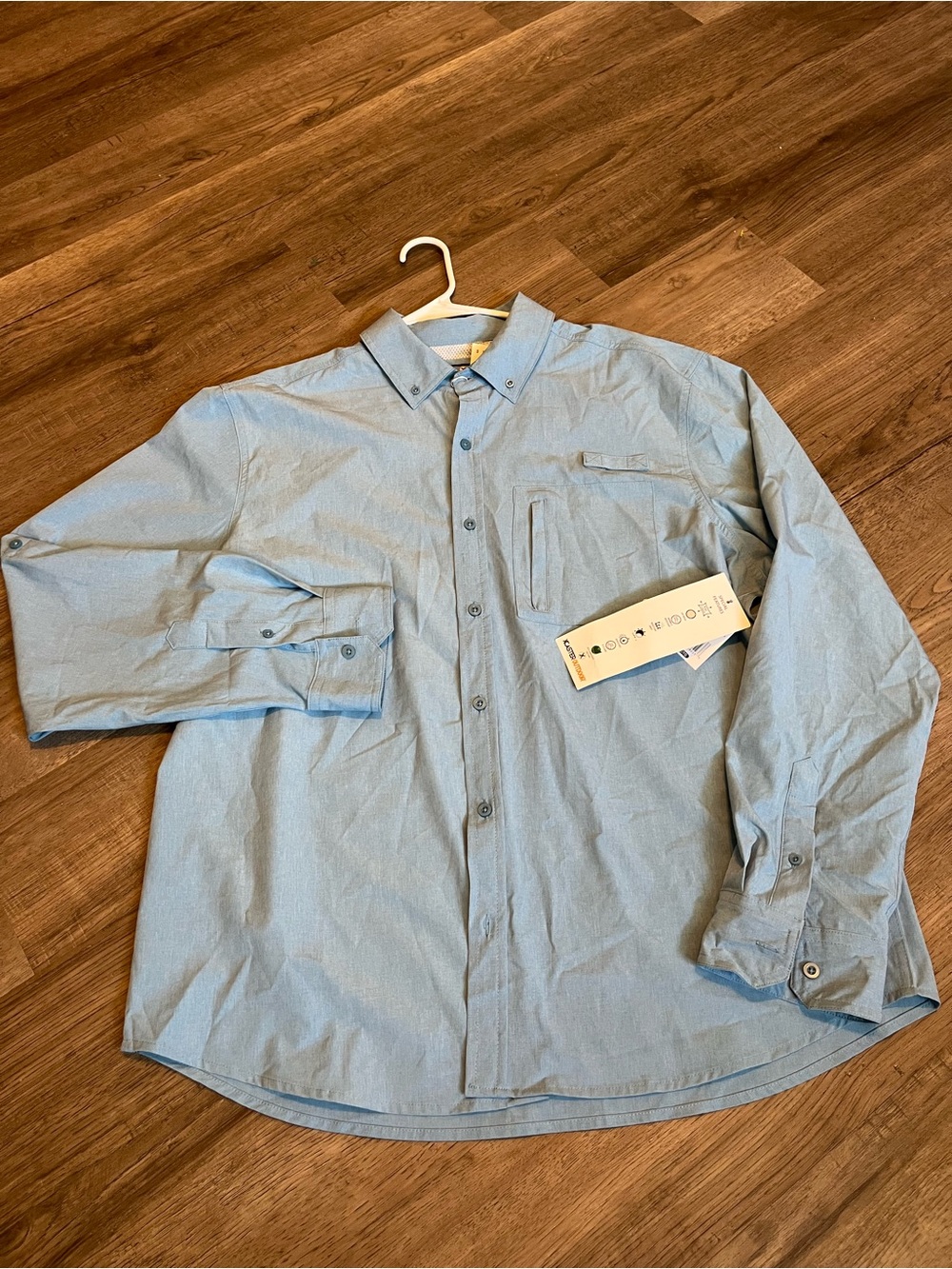 Men's Light Blue X-Caster Button-Down Shirt - Classic Casual XL